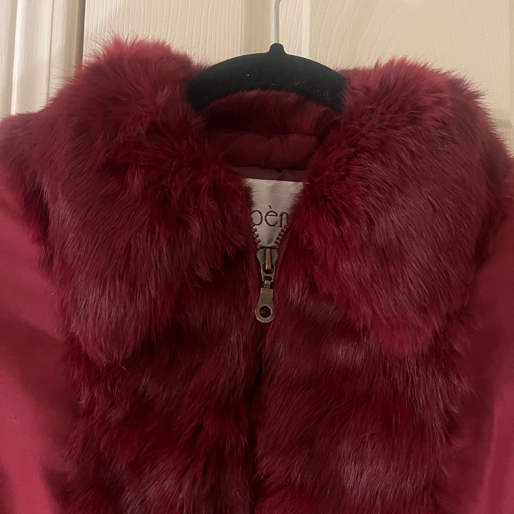 Elegant Red Faux Fur Women's Jacket - Picture 5 of 9